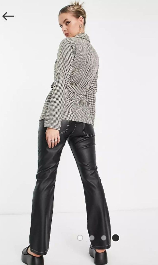 Check belted blazer cheap