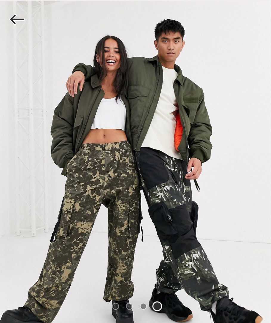 ASOS reclaimed vintage military wadded bomber khaki green jacket