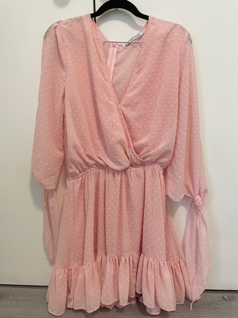 atmos and here pink dress Atmos&Here Piper Wrap Knit Midi Dress