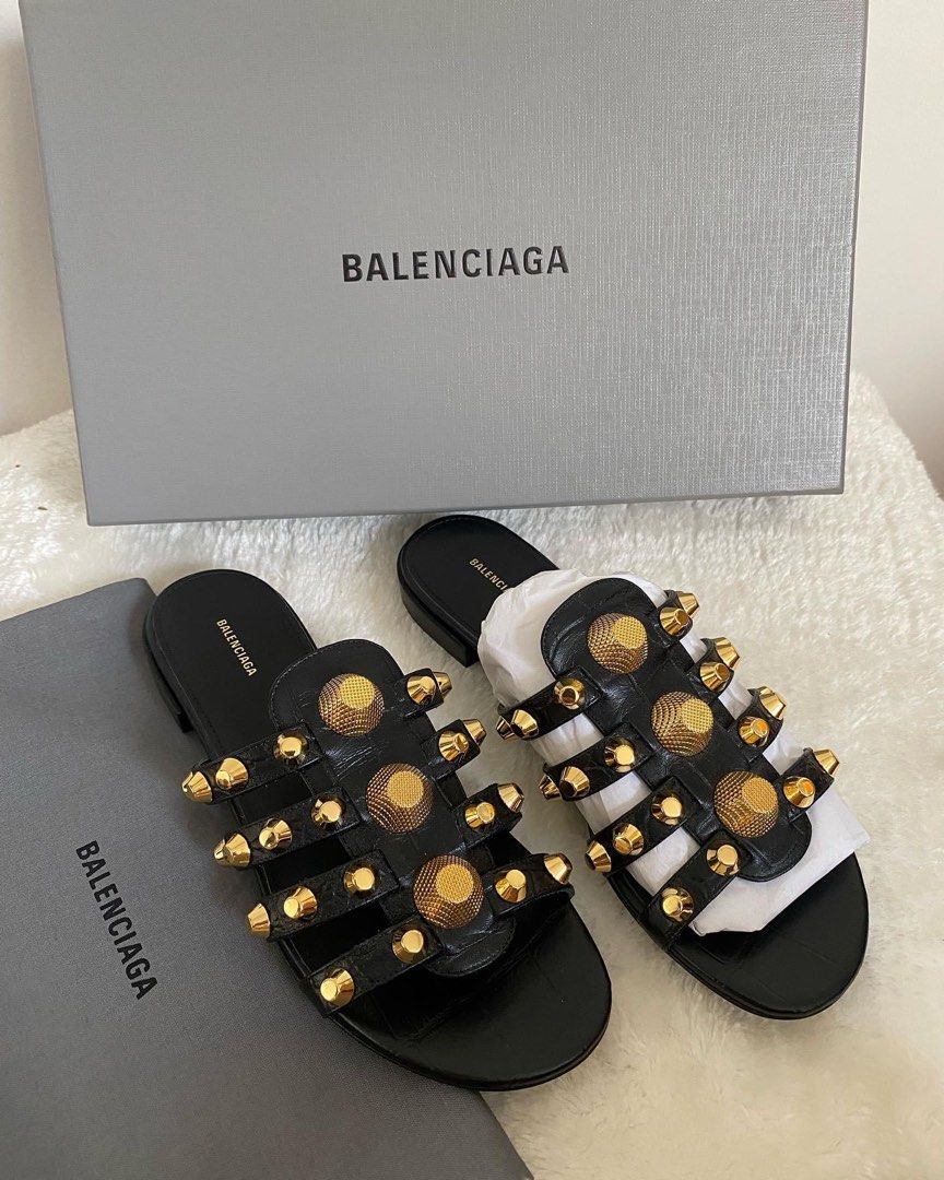 Balenciaga studded slides shop