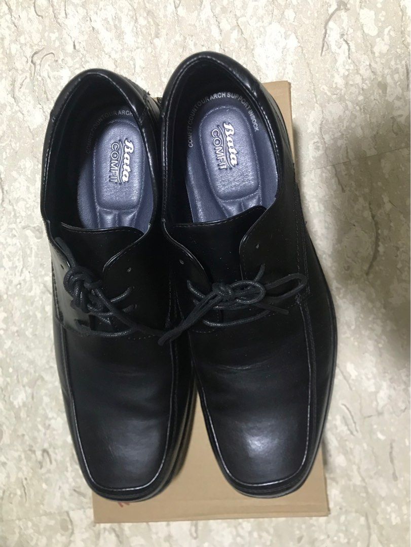 BATA COMFIT Men s Black Leather Shoes with laces 2023 Size 44 US 11
