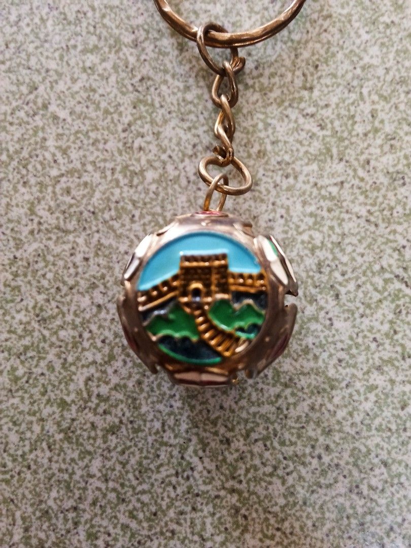 Beijing Great Wall China Round Metal Keychain. Rantai Kunci Besi ...