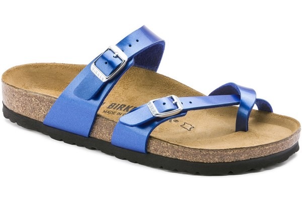 birkenstock arizona electric metallic ocean