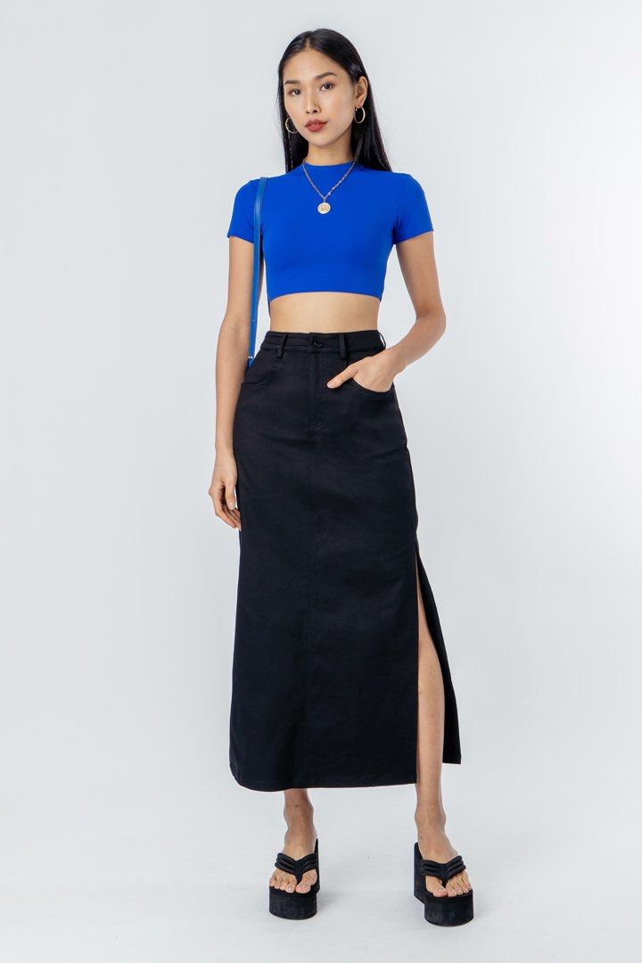 Haul Denim Skirt in Black