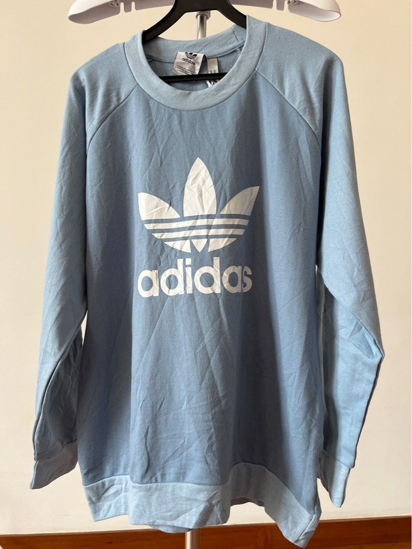 Adidas trefoil sweatshirt ash blue sales