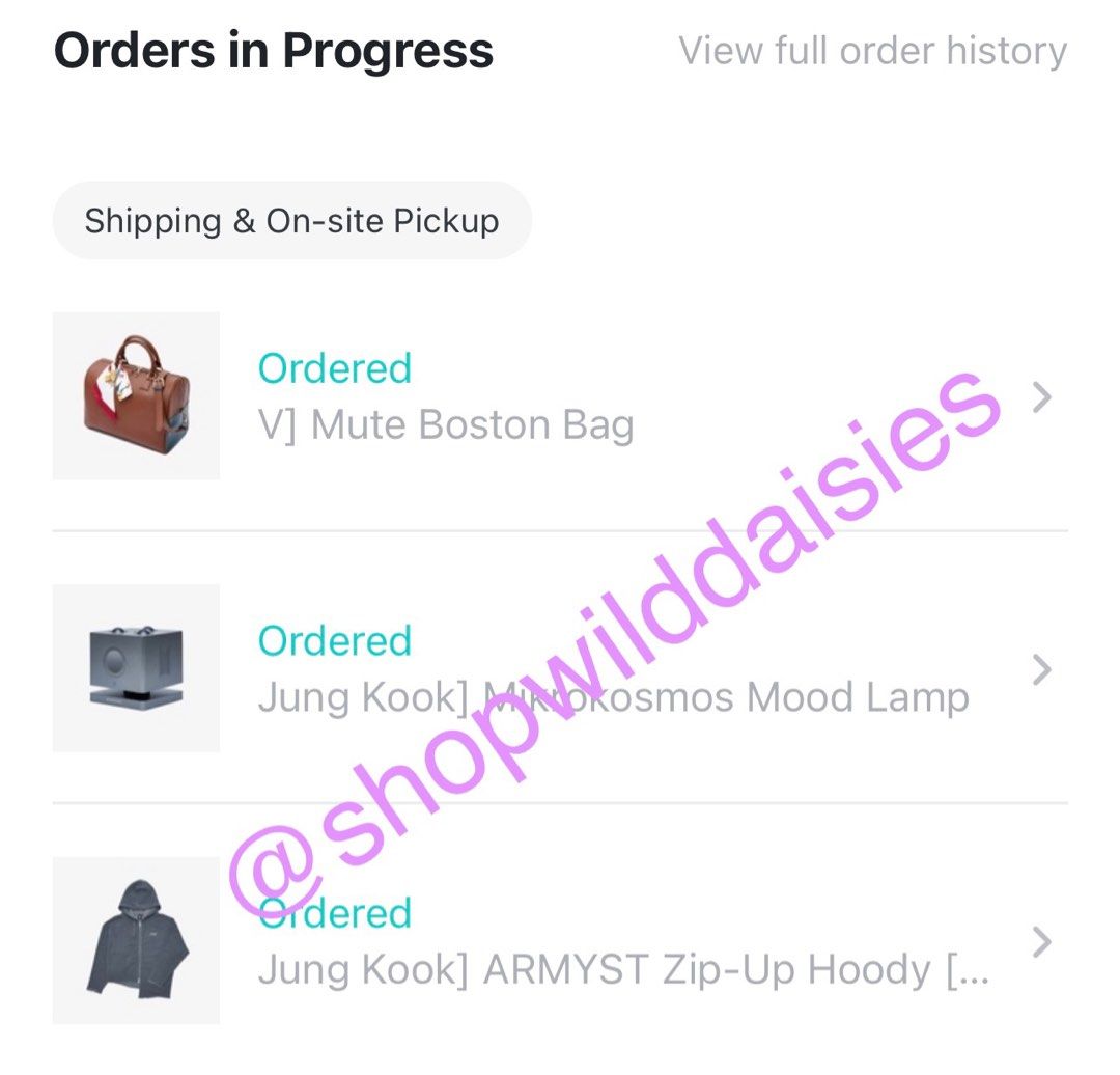 BTS ARTIST MADE MERCH V MUTE BOSTON BAG, Hobbies & Toys
