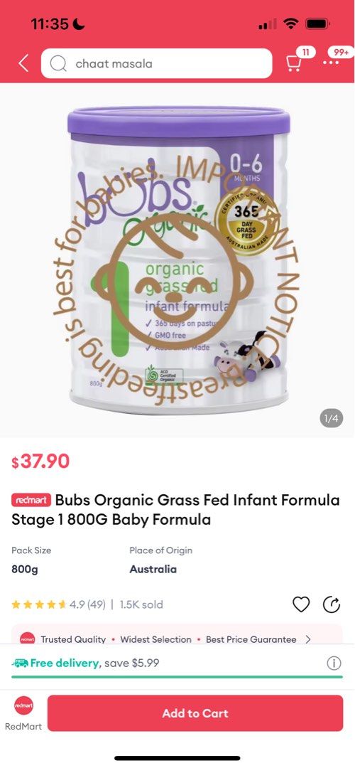 Grass fed infant formula on sale