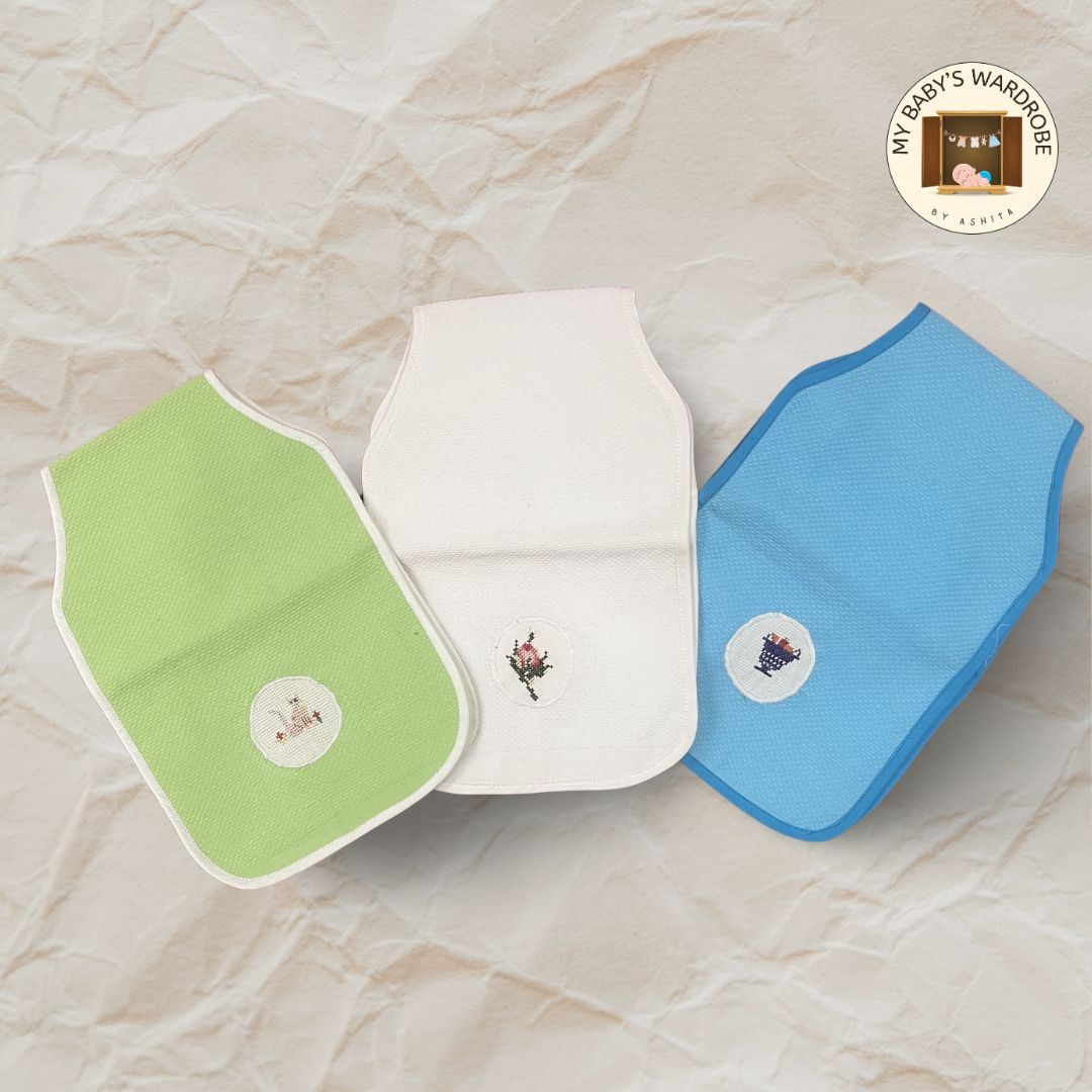 Cross stitch baby bibs burp cloths on sale
