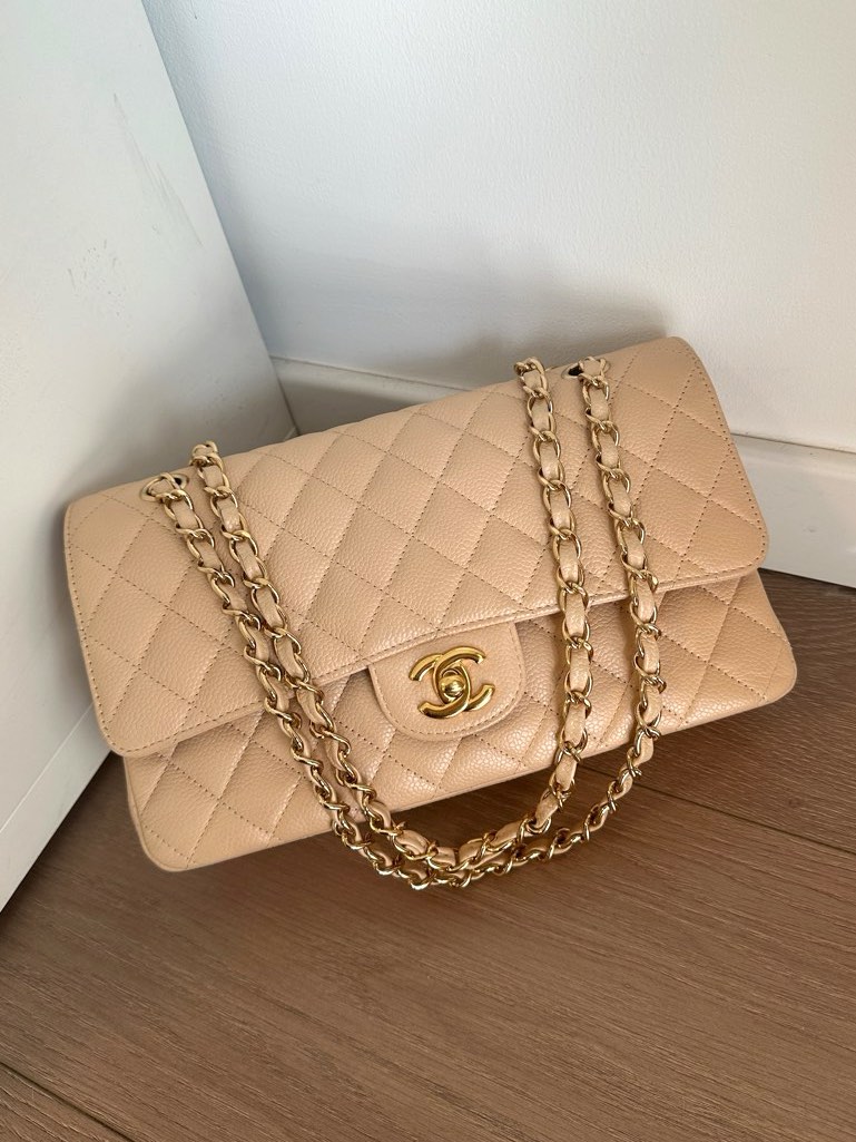 Chanel classic sales beige clair