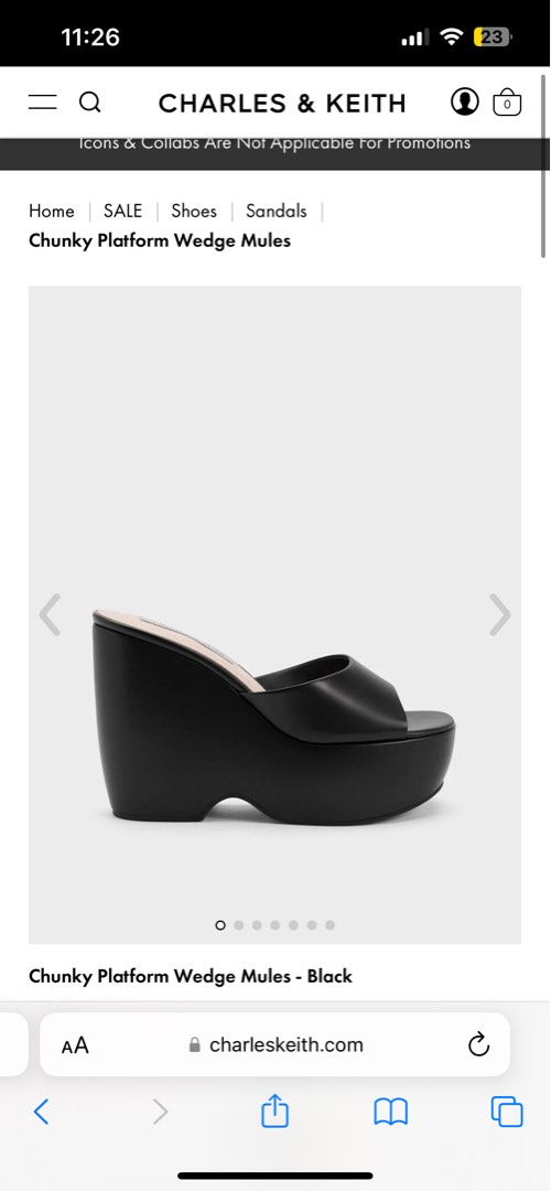 Charles Keith Black Wedge Heels Women s Fashion Footwear Wedges