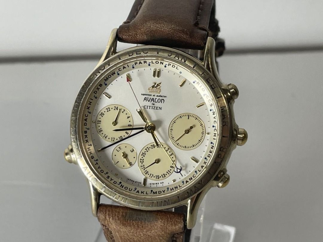 Citizen Avalon 6720 World Time Perpetual Calendar Watch, Men's Fashion