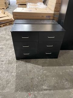 CLEARANCE SALE!!!REDFERN LOWBOY 6 DRAWERS CHEST BLACK
