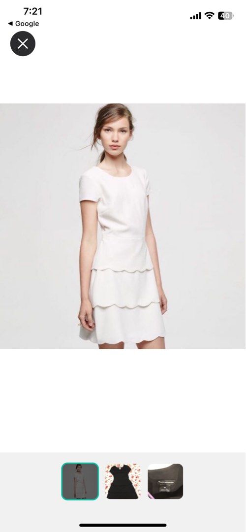 Club Monaco Scalloped Hem Dress white