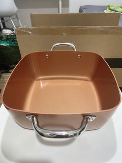 Copper chef 方形湯鍋 雙耳湯鍋  鍋具（含油炸籃、鍋蓋、三種湯匙）