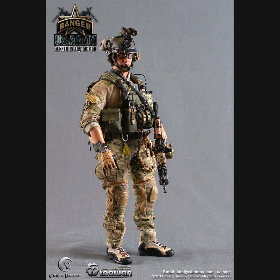 Crazy Dummy US Army Rangers Gunner in Afghanistan 1 6 Figure