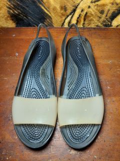 CROCS FLAT SANDALS SLING BACK SIZE 8 WOMEN.