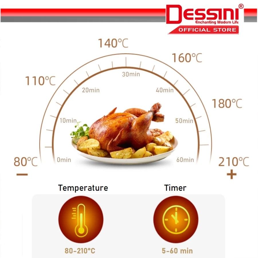 DESSINI 6L 1400W Electric Air Fryer