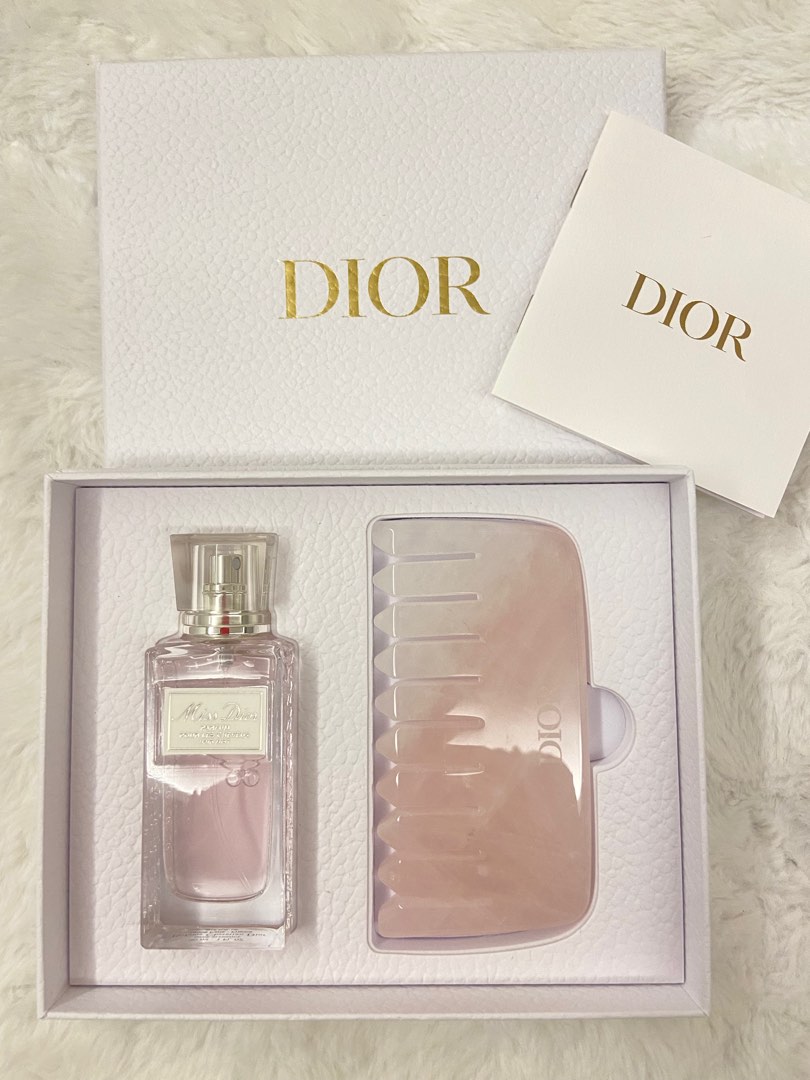 Dior hair mist and rose quartz comb, Beauty Personal Care