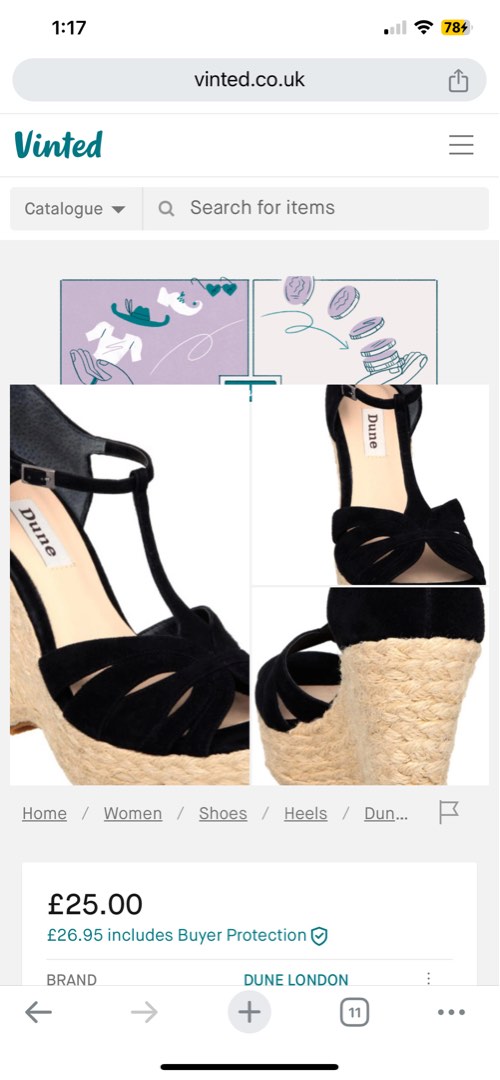 Dune black wedge shoes online