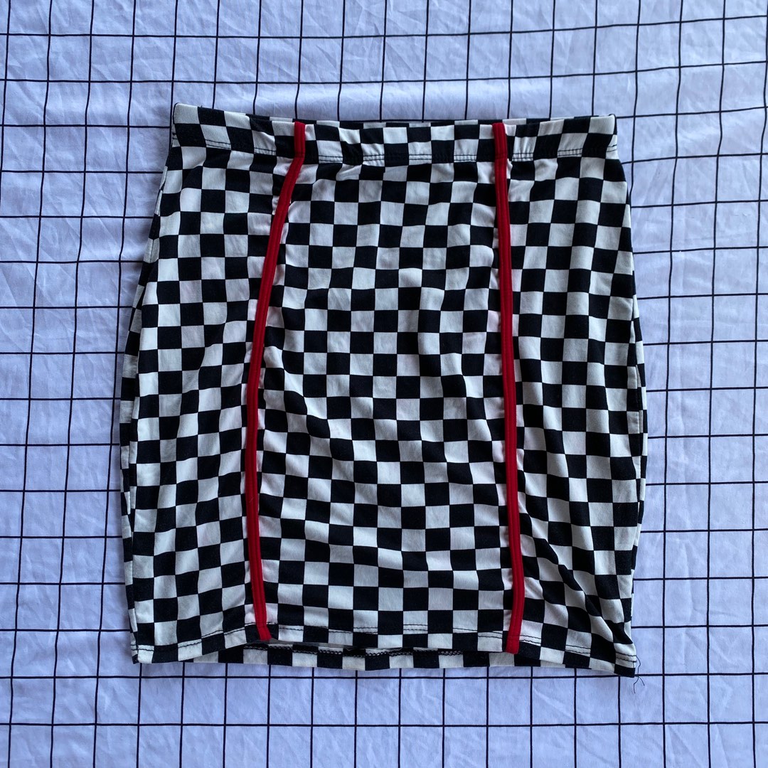 Fashion Nova Y2K Skirt Checkered Skirt, Women's Fashion, Bottoms