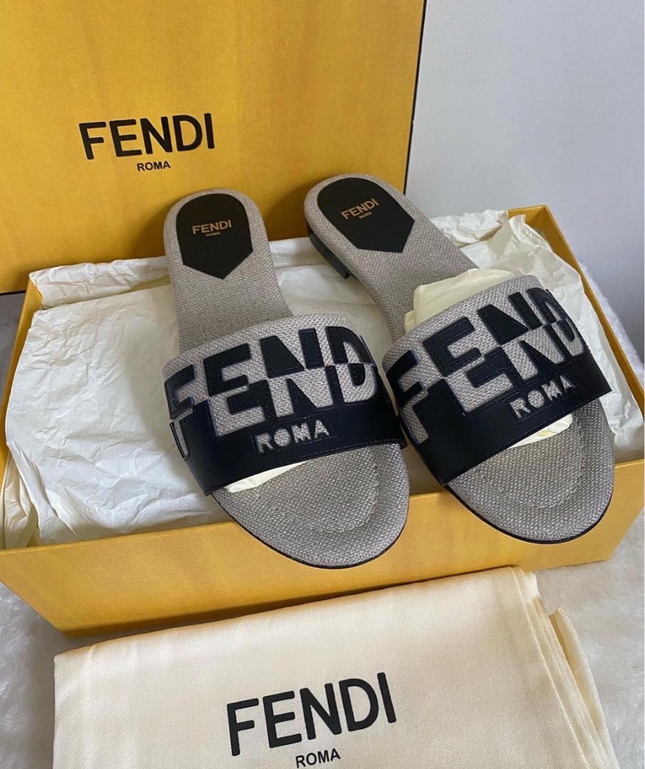 Fendi Slides, Women's Fashion, Footwear, Flats & Sandals on Carousell