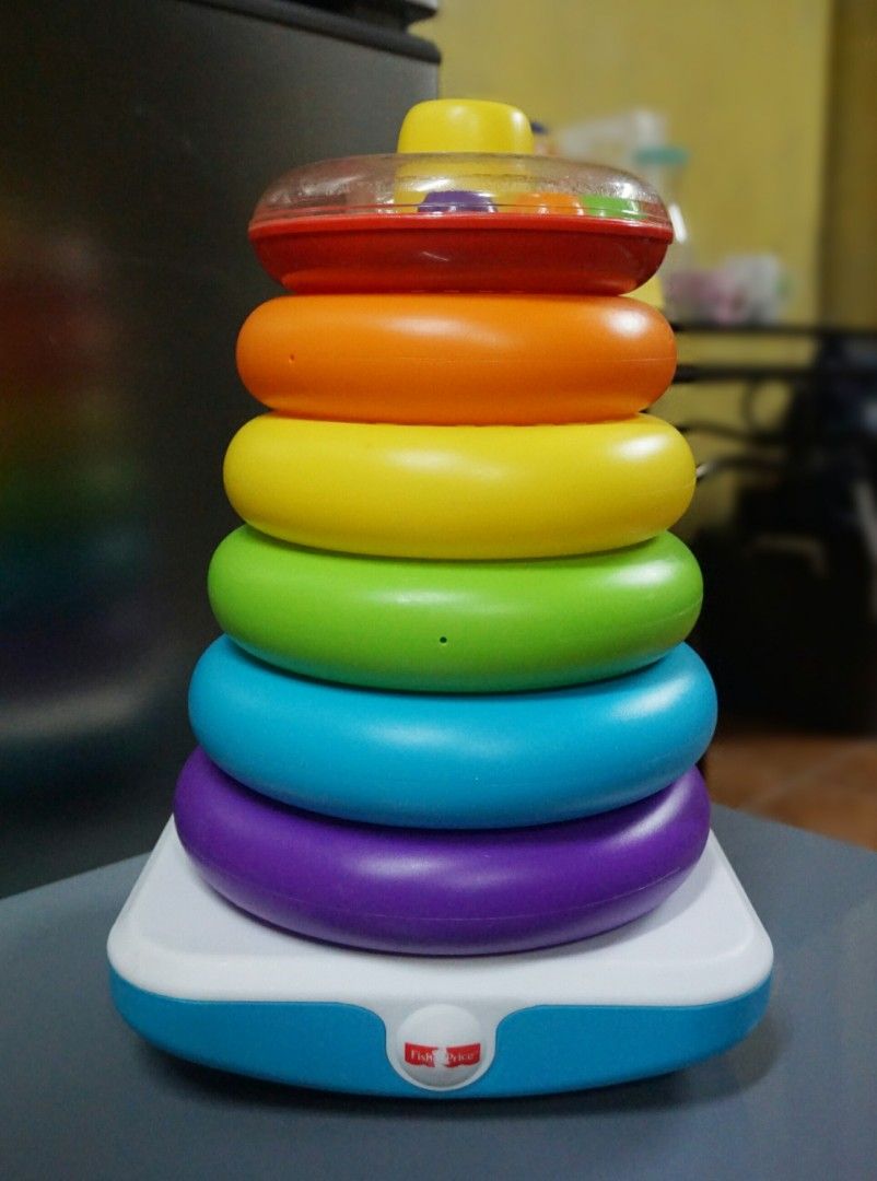 Fisher Price Giant Rack-a-Stack w 6 Colorful Rings Toy, Babies & Kids ...