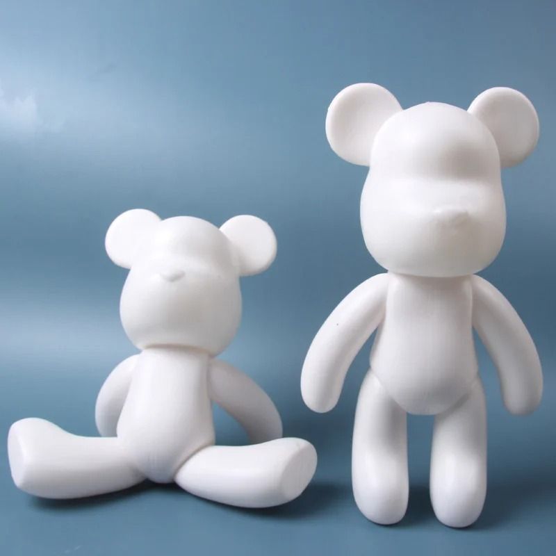 DIY Fluid Bear Sculpture Handmade Parent-child Toy Fluid Violent Bear 23CM  Graffiti Painting Bearbrick Doll Toy Gift Ornaments