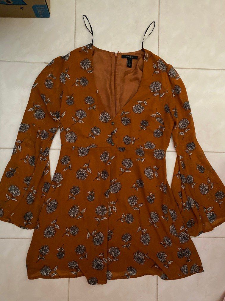 Forever 21 on sale orange floral dress