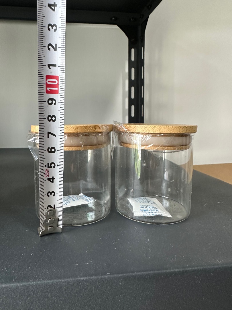 FREE daiso items glass container and coloured candles, Hobbies & Toys