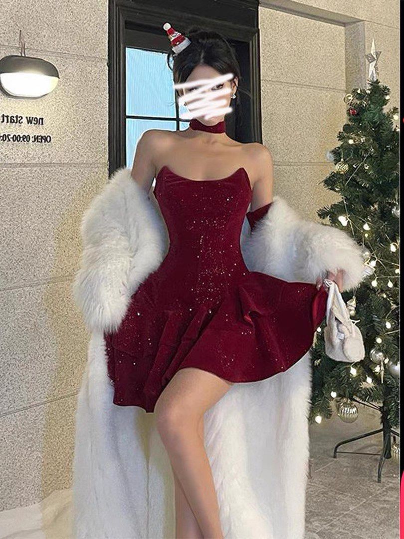 glitter dress/red dress/black dress, Women's Fashion, Dresses & Sets,  Dresses on Carousell