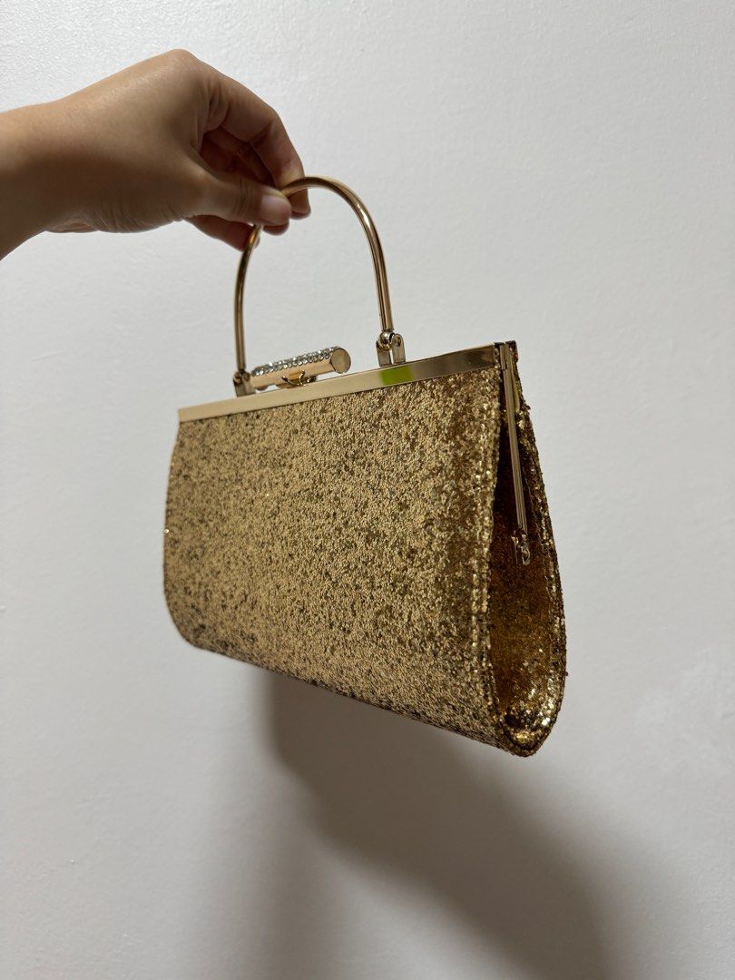 Gold sequin clutch purse cheap