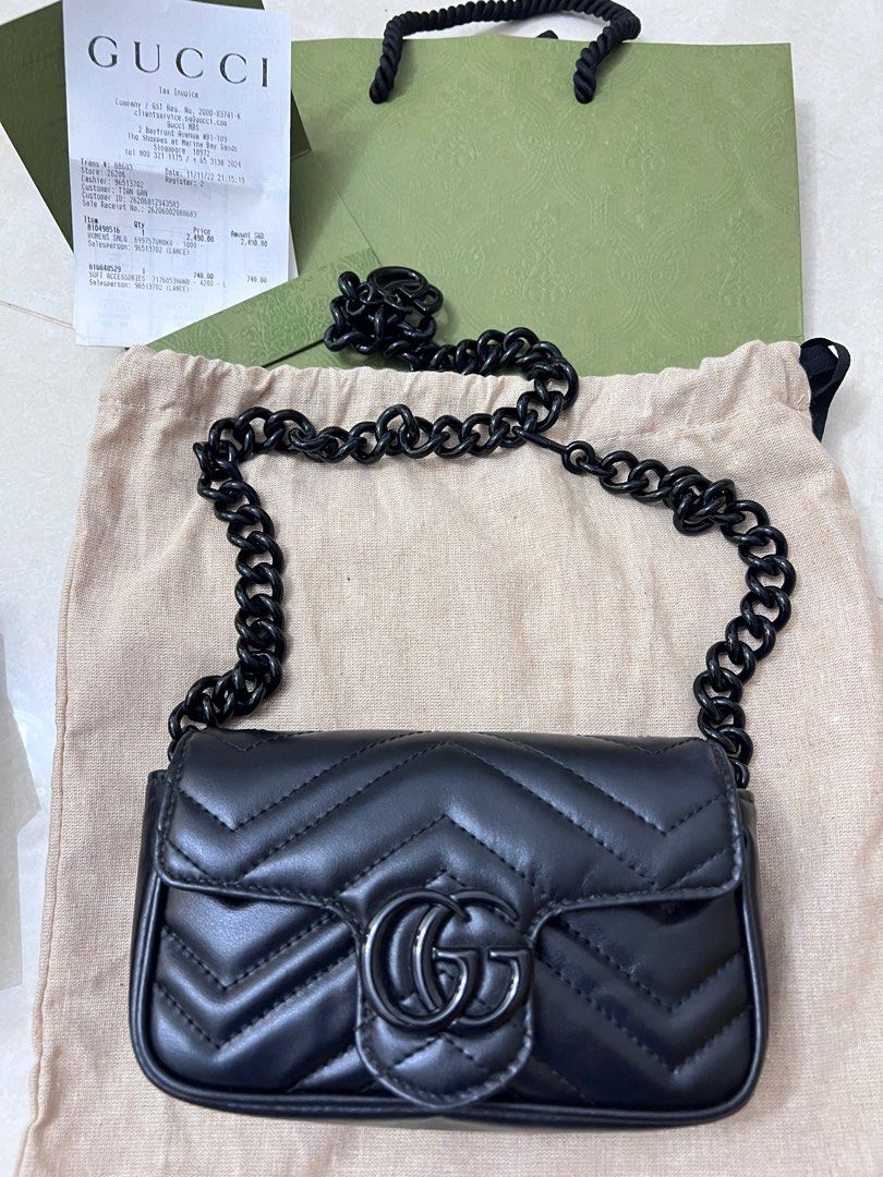 All black discount gucci bag