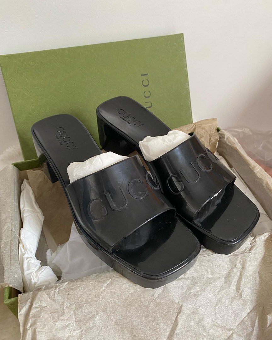 Gucci rubber online logo platform