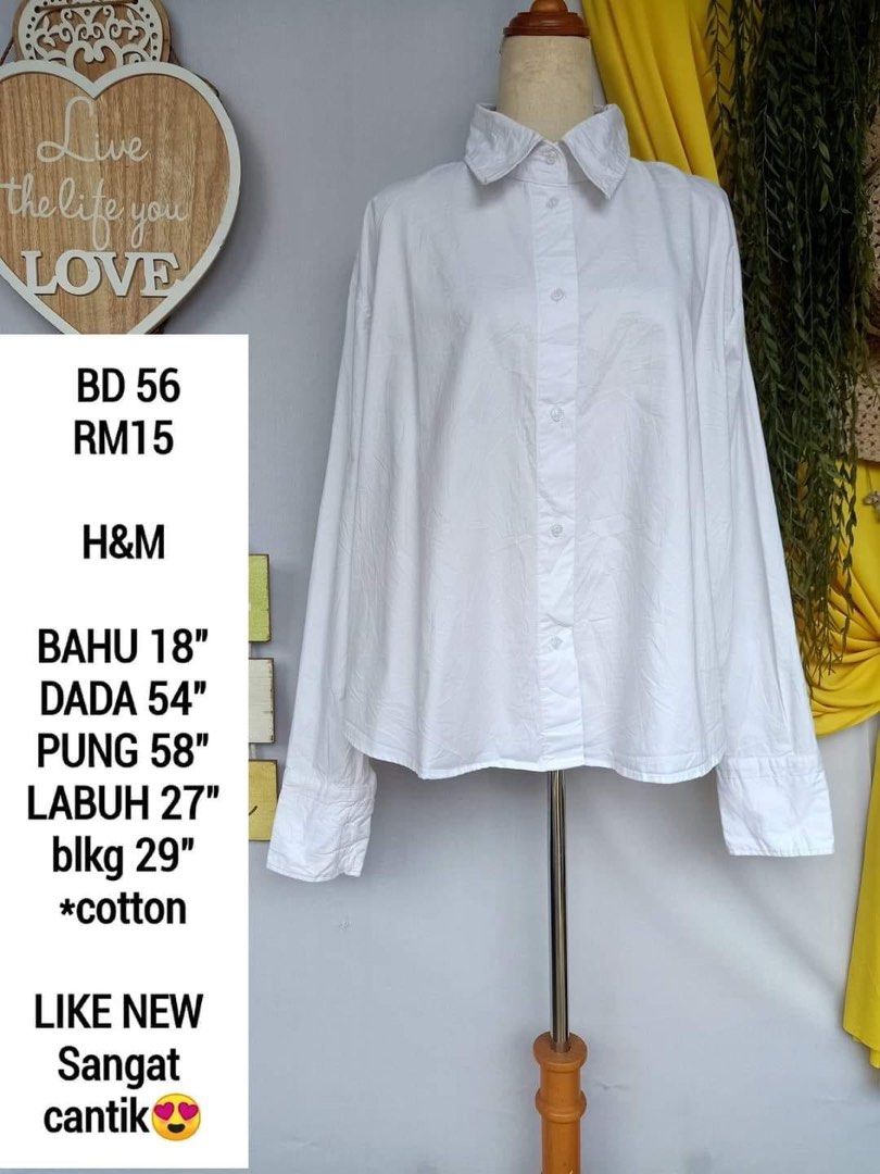 H and m white dress shirt outlet