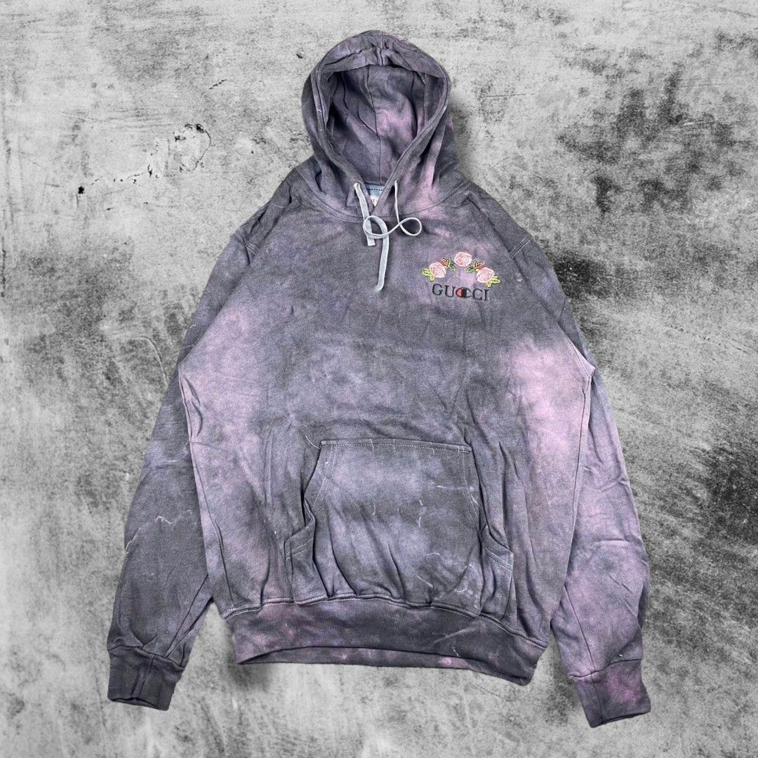 Hoodie Gucci X Champion Roses Tie Dye Fesyen Pria Pakaian Baju Luaran di Carousell