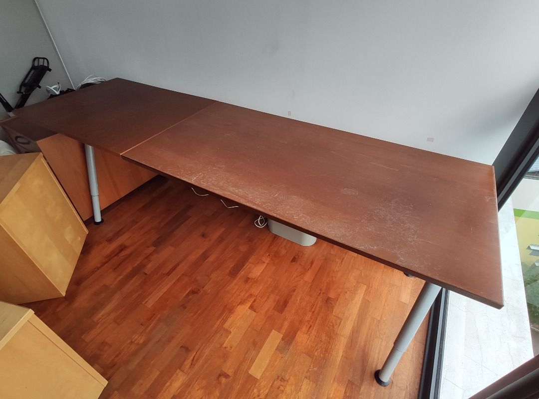 IKEA Galant Table long and reconfigurable with adjustable legs