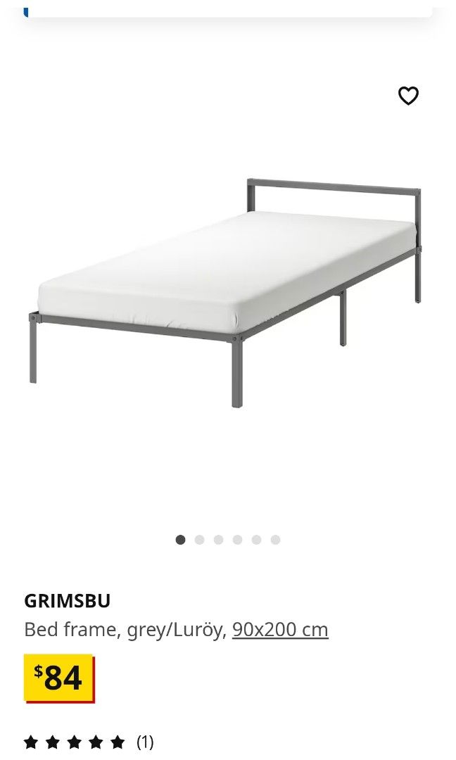IKEA Grimsbu Bed Frame with Slatted Bed Base, Furniture & Home Living