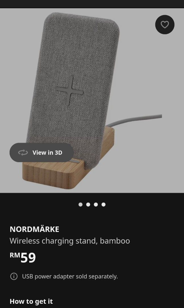 Ikea Nordmarke Wireless Charging Stand, Computers & Tech, Parts