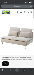 IKEA SÖDERHAMN Cover for compact sofa section, Fridtuna light beige