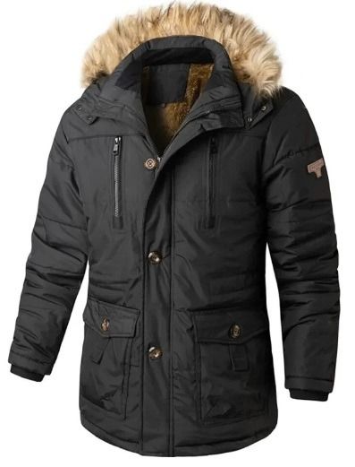 Fur hooded cheap coat mens