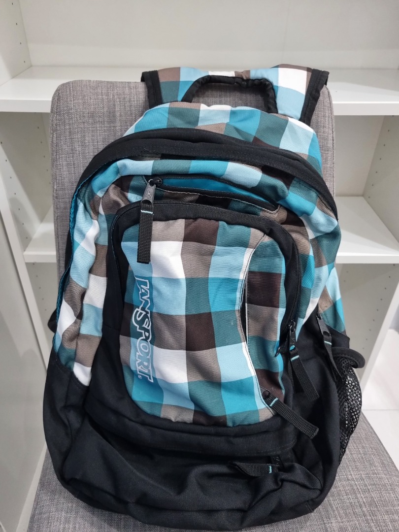 JANSPORT Backpack (Checkered Blue), Men's Fashion, Bags, Backpacks on