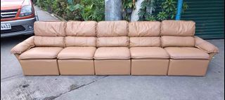 ‼️JAPAN FURNITURE 5SEATERS SINGLE LEATHER SOFA IN GOOD CONDITION‼️