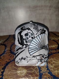 Japanese Geisha Skull Fitted Cap
