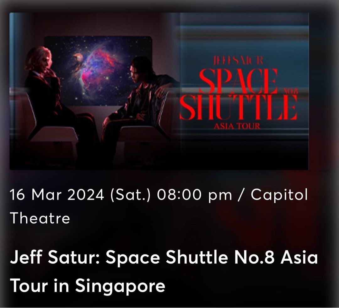 Jeff Satur Asia Tour in Singapore, Tickets & Vouchers, Event Tickets on Carousell