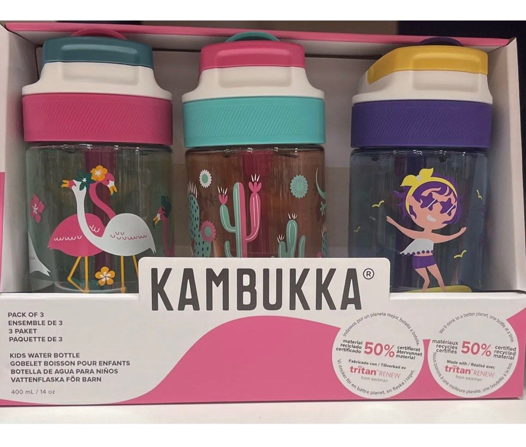Kambukka 3-in-1 Push Lid Water Bottle, Recycled, 25 oz