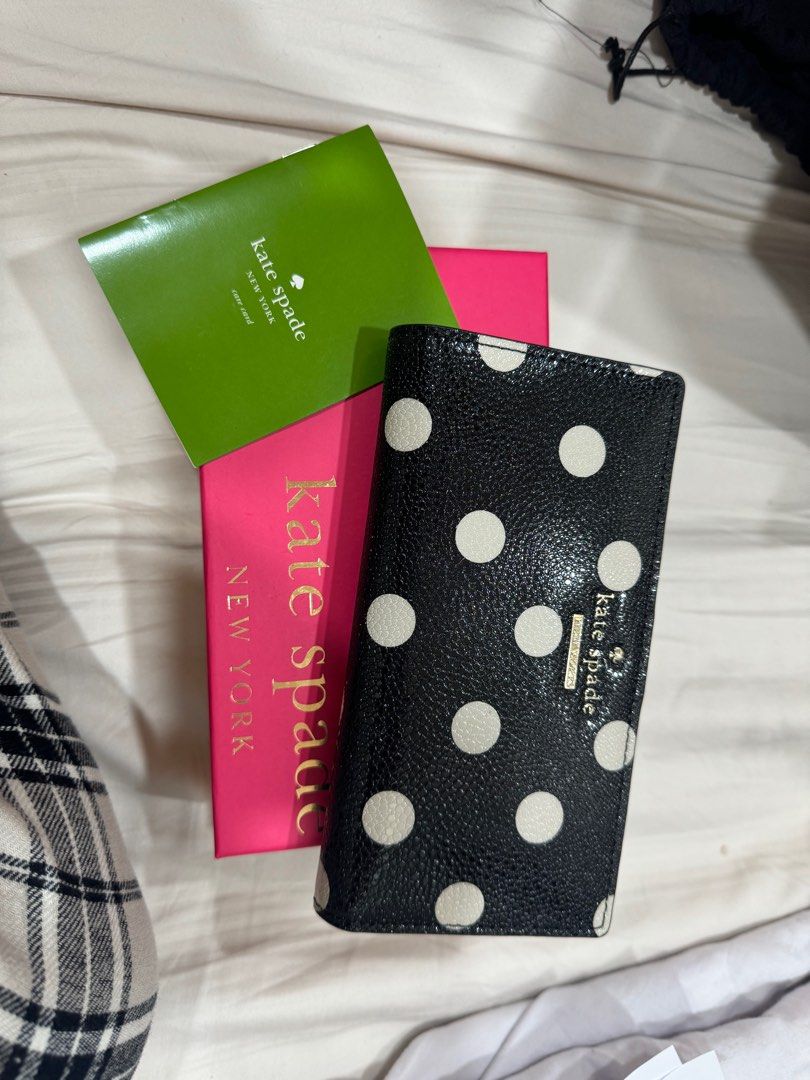 Kate spade pink polka dot wallet sales