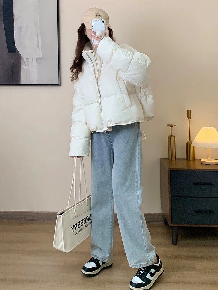 Like New Korean Style White Down Coat