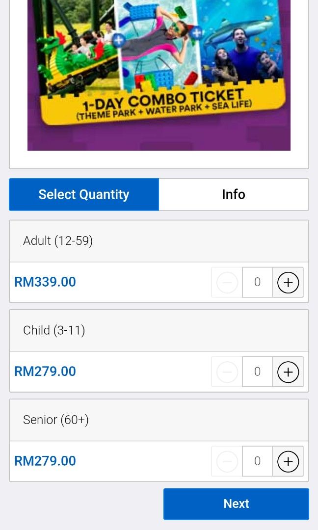 Legoland adult sales ticket