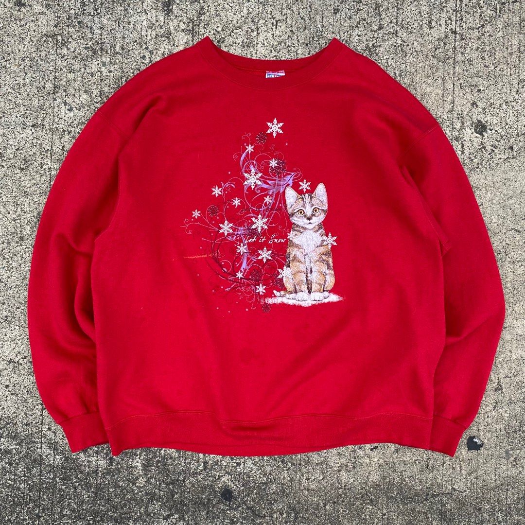 Let it Snow Christmas Cat Sweater