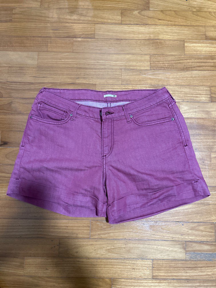 Purple denim shorts new arrivals womens